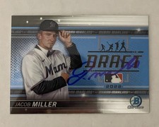 Jacob Miller SIGNED 2022 Bowman Draft Chrome Draft Night #BDN-7 IP AUTO B