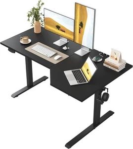 Bureau réglable en hauteur en L, 150 x (60-90 cm), bureau de permanence électrique, sit-