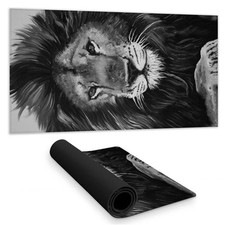 Begin Home Decor C1DM1531NYUFBV 16 x 32 in. Lion King White Feline Desk Mat -...