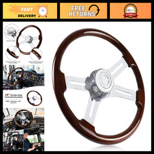 18 Chrome Plated Wood Truck Steering Wheel 4 Spoke For Kenworth Peterbilt Vo 18 Chrome Plated Wood Truck Steering Wheel 4 Spoke For Kenworth Peterbilt Vo