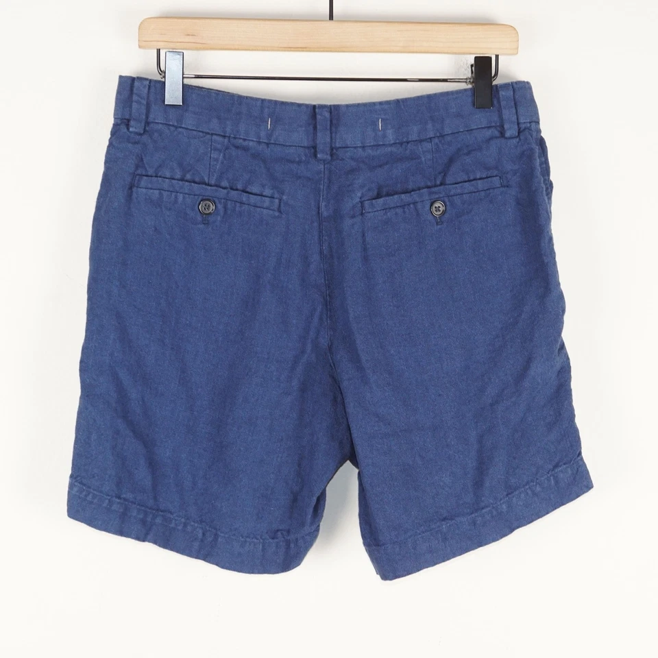 Pantalones Cortos Banana Republic 100% Lino Azul 7" Para Hombre Talla 30 Foto 2 de 4