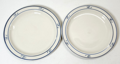 2 BRICK OVEN Stoneware Scandia Blue Tung Guan 10.25'' Dinner Plates