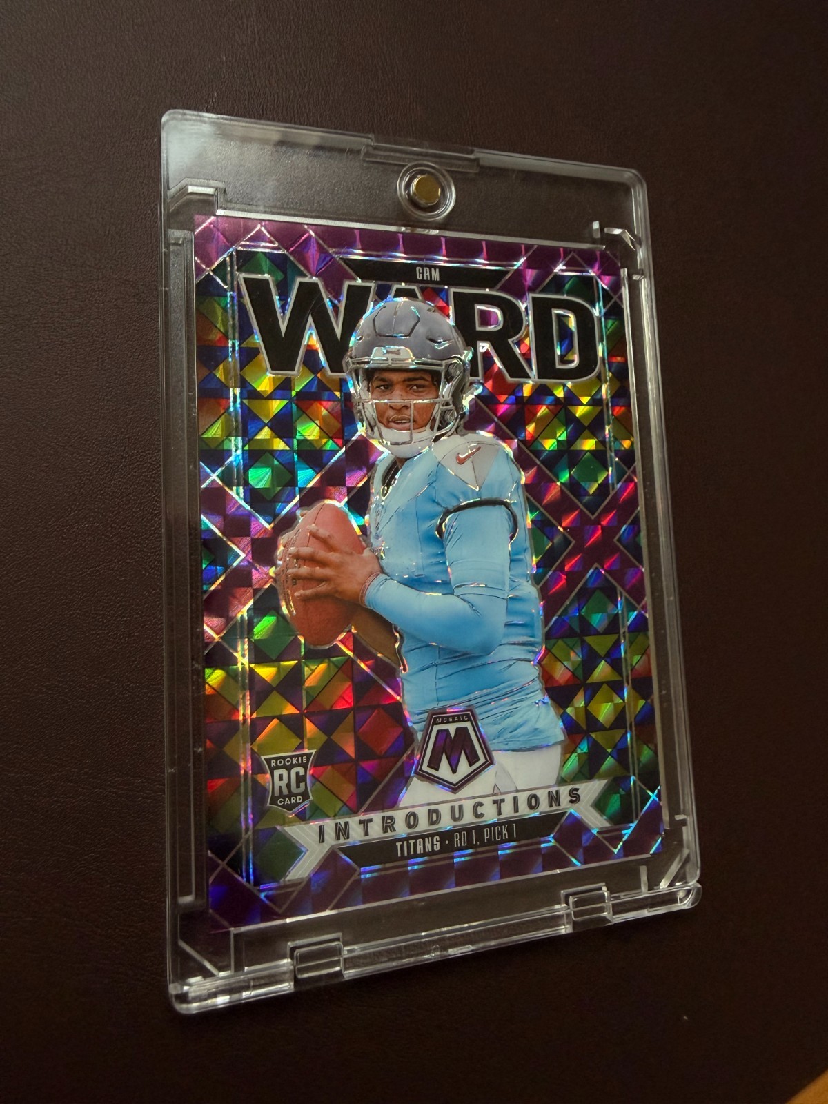 2025 Panini Mosaic Introductions Mosaic Purple #6 Cam Ward 48/49 ROOKIE CARD