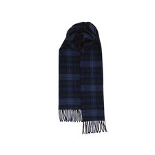 House Of Edgar 100 % Lammwolle authentisch Hebriden blau schwarz Tartan Schal-Auld