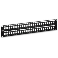 48-Port Blank Keystone 2U HD Patch Panel, TC-KP48, 2U 19  Metal Rackmount Hou...