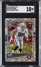 2020 DONRUSS OPTIC WHITE SPARKLE PRIZM #53 MAXX CROSBY SGC 10 GM