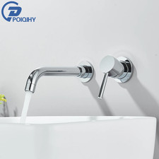 Matte Black Basin Faucet Brass White Bathroom Sink Faucet Wall Mounted Black Mix