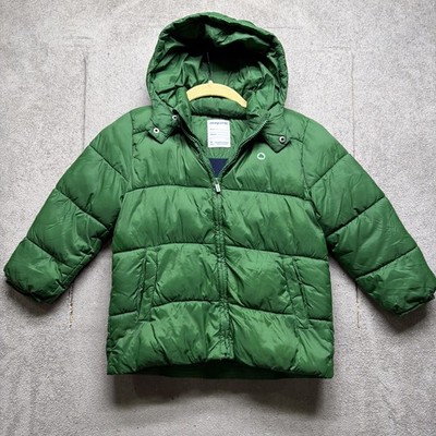 Mayoral Boys Green Hooded Puffer Jacket Size 6 Lightweight Winter Coat