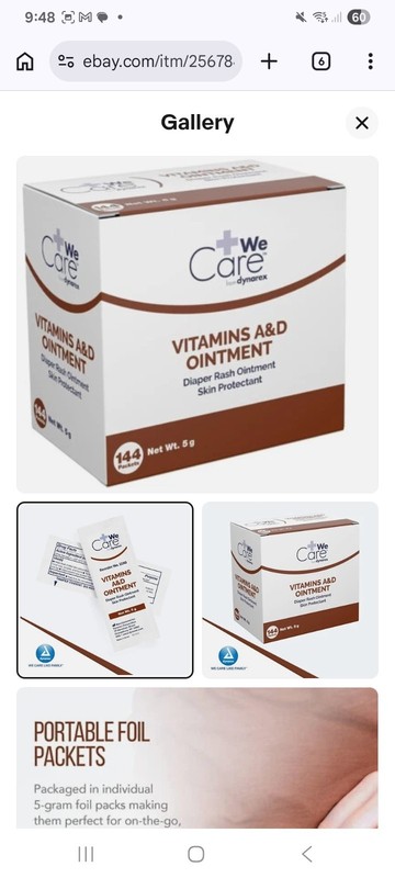 Dynarex Vitamins A&D Ointment (Box of 144) 5g Packets (1150)