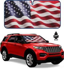 New American Flag Car Window Windshield Popups Sun Shade For Ford 