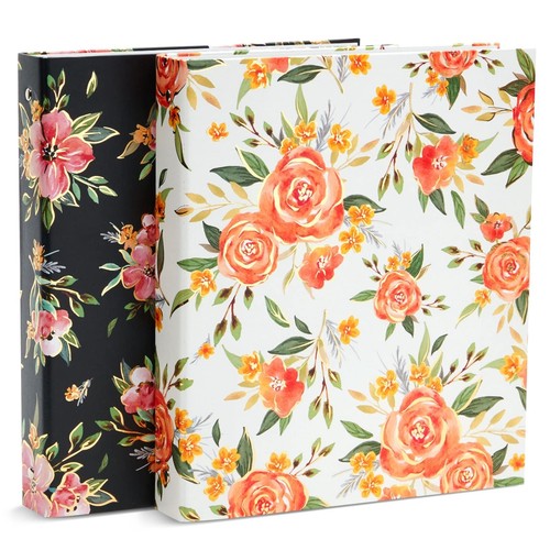 2 Pack Colorful Floral 3 Ring Binder with 1.5 Inch Rings, Decorative File Fol...