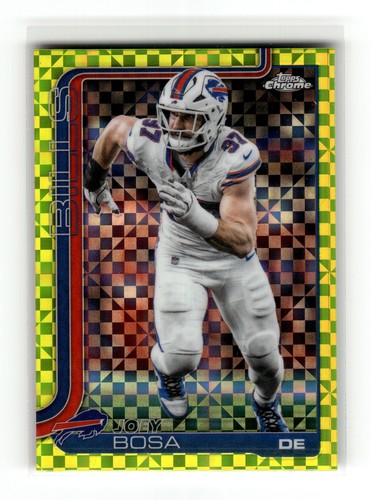 Joey Bosa 2025 Topps Chrome #36 Buffalo Bills Lime Green X-Fractor