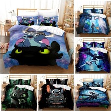 How To Train Your Dragon Quilt Duvet Cover Bedding Set Pillowcase Single Double