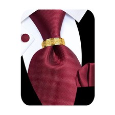 5PCS Tie and Pocket Square for Men, Silk Necktie and Handkerchief Cufflinks w...