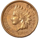 1890 Indian Head Cent 1c Uncirculated Unc Details Cleaned