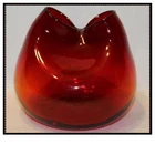 VINTAGE RED - BLENKO GLASS VASE - BLENKO ART GLASS - PINCHED IVY VASE