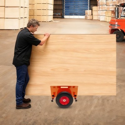 Heavy-Duty Drywall Panel Cart 1100 lb Capacity 10'' Solid Wheels Orange