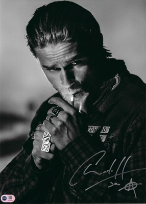 CHARLIE HUNNAM SIGNIERT JAX TELLER SONS OF ANARCHY 16x12 FOTO (ACG CERT AG16693)