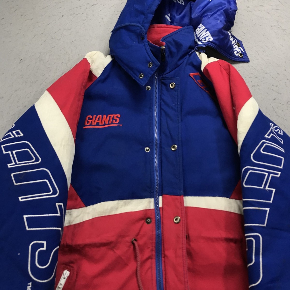 VINTAGE New York Giants Jacket Mens Large Triple Fat Goose Puffer