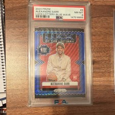 2024 Prizm Alex Sarr Blue Wave RC /175 PSA 8 #90/175 Rookie of the Year Wizards