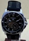 Vintage Seiko 5 Sports Open-Heart Automatic Black Dial Men's Wristwatch