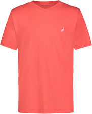 Boys' Short Sleeve Solid V-Neck T-Shirt, Soft, Comfortable, Relaxed Fit