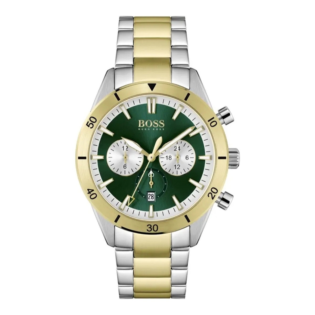 HUGO BOSS HERREN SANTIAGO CHRONO UHR HB1513872 GRÜNES ZIFFERBLATT