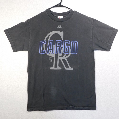 Colorado Rockies Shirt Mens Medium Majestic MLB Baseball Carlos Gonzalez Black