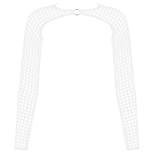 Women's Crop Top Mesh Sheer Cover Up Shirts O Ring Long Sleeve Pullover AU - Picture 28 of 33