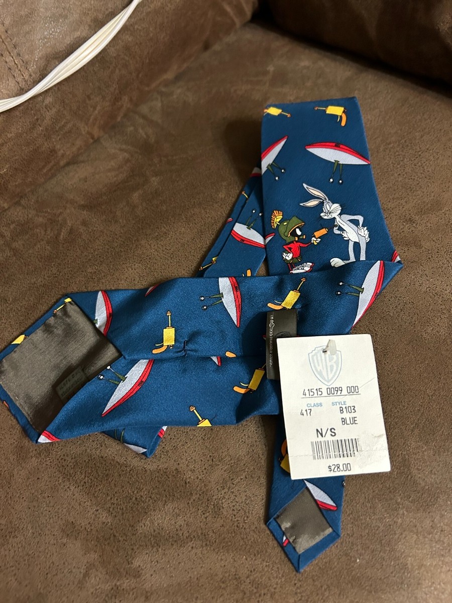 the martians tobacco ties Looney Tunes BUGS BUNNY & MARVIN MARTIAN EMPLOYEE Necktie Suit TIE WB Store  1995