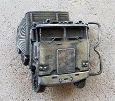 Vintage 1978 Bergamot Brassworks Semi-Truck Trucker Belt Buckle Metal Pewter USA