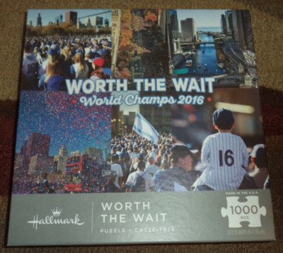 Chicago Cubs Worth The Wait, World Champs 2016 Sealed Hallmark 1000 Piece Puzzle