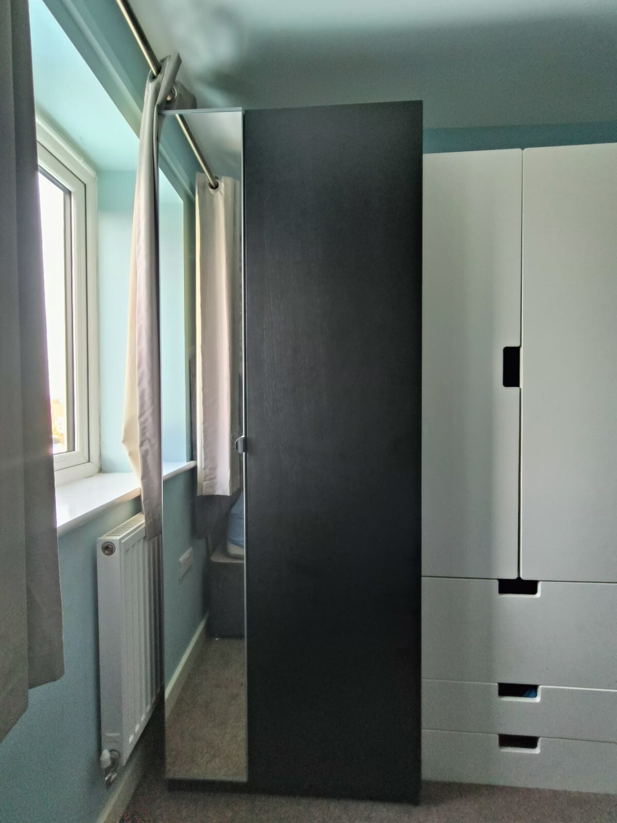 Ikea Glass Pax Wardrobes Bedroom Bedside Sliding Freestanding