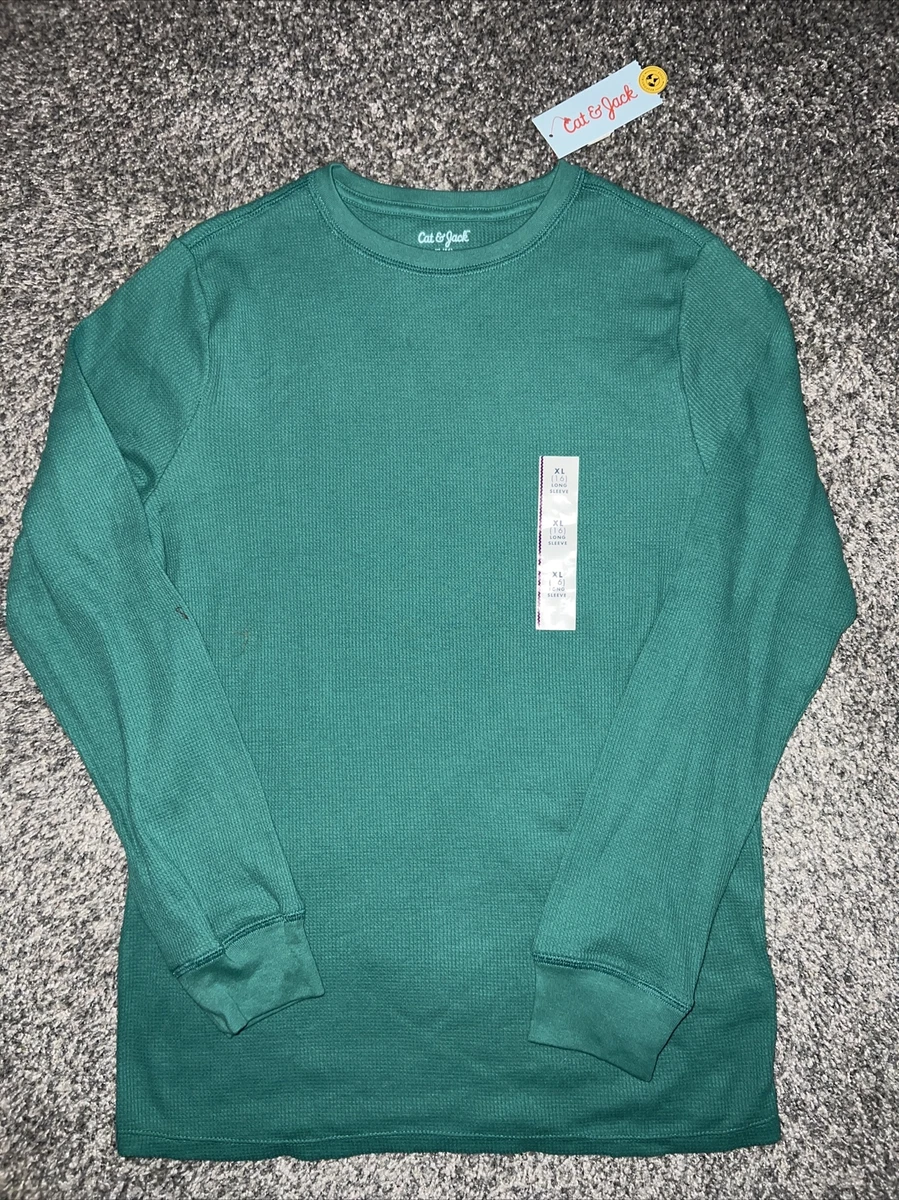 NWT Cat Jack thermal long sleeve shirt boys size XL 16 Green