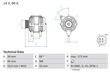 Bosch 0 986 046 110 Alternator For Toyota