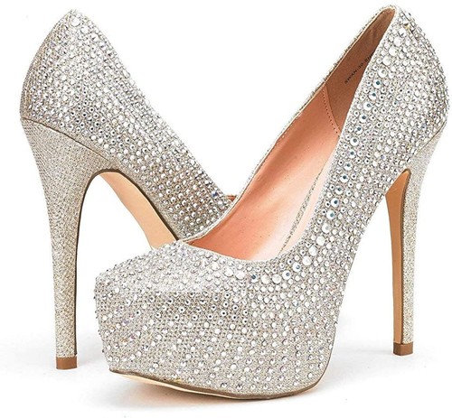 Women Sexy Pump Shoes High Stilettos Heel Close Toe Wedding Party Pump Shoes - Picture 52 of 66
