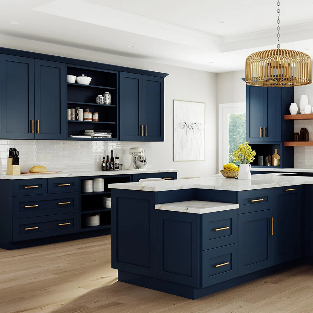 All Wood Rta 10x10 Transitional Shaker Kitchen Cabinets In Elegant