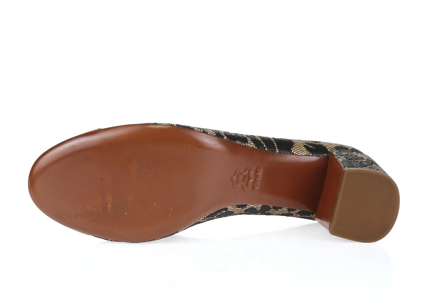 TORY BURCH 211322 decolte con tacco in pelle tessuto stampa leopardata tg. 6 5 M NUOVO!