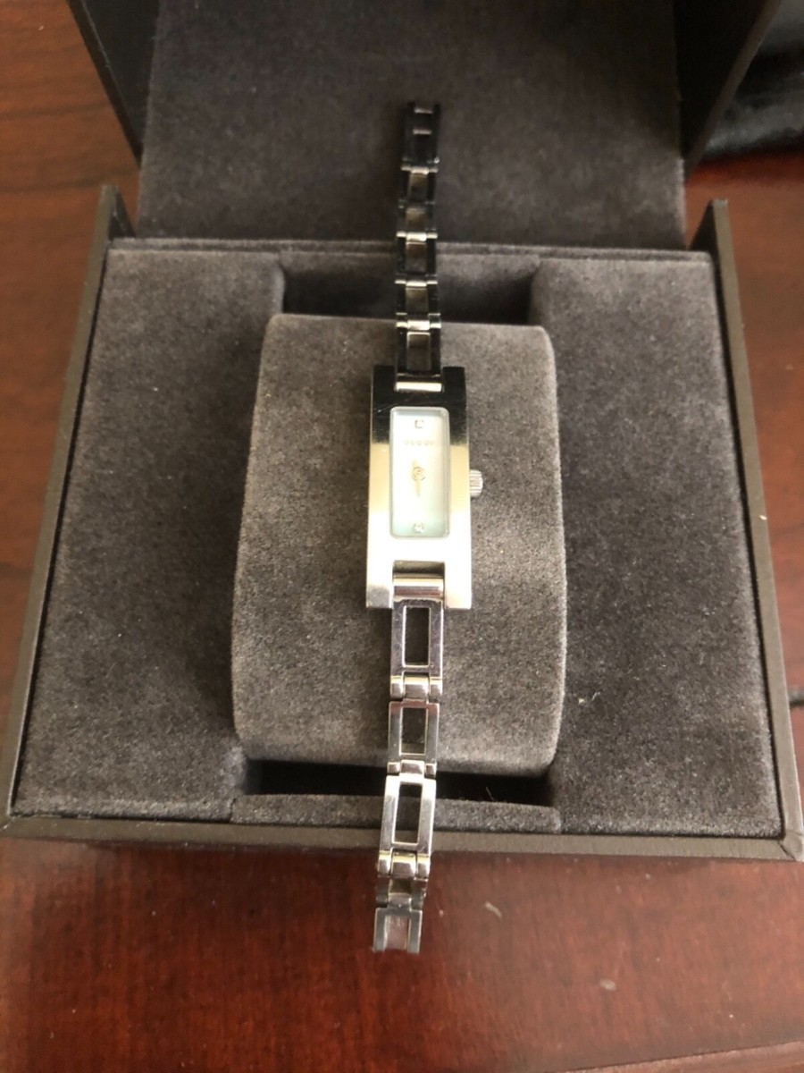 Vintage Gucci tank style with blue mother of pearl watch | eBay display picture 2
