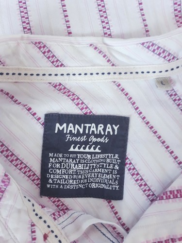 MENS MANTARAY SHIRT SZ L IN EXCELLENT CONDITION! WHITE,PINK,STRIPED,HIGH... - Picture 8 of 8