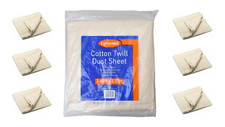 LYNWOOD 12FT X 9FT 100% COTTON DUSTSHEET PROTECTION FURNITURE COVER DIY MATERIAL
