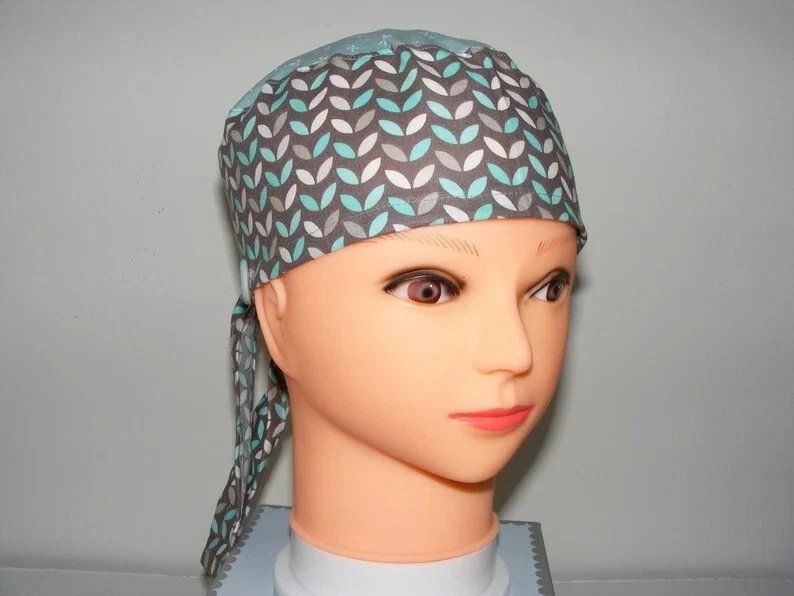 Gorra quirúrgica exfoliante médico enfermera hospital marrón azul beige hecha a mano envío gratis Foto 4 de 4