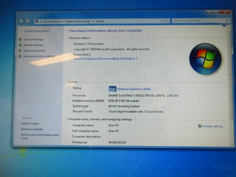 ONYX ZEUS 227ST Windows 7 Medical MultiTouch 22" Computer AIO All in one USB 3.0 - Bild 2 von 4
