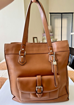 Coach vintage Charlie Brown Leather Front Pocket Large Tote