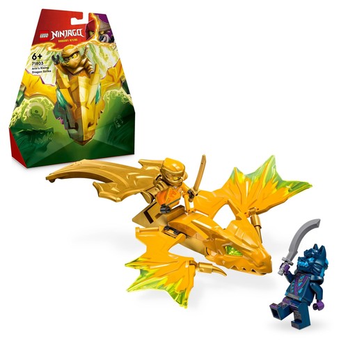 LEGO NINJAGO Arin’s Rising Dragon Strike Toy, Yellow Ninja Figure Set