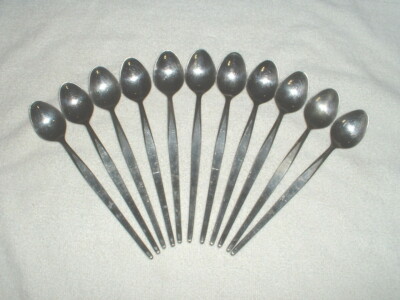 11 Noritake Linden Stainless Flatware 7 1/8'' Ice Tea Spoons