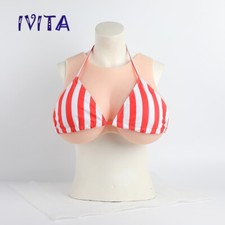 IVITA 11XL White Color Realistic Silicone Breast Forms Crossdresser Large Boobs