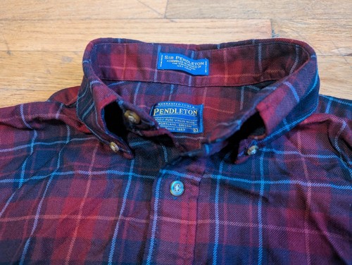 Pendleton Plaid Shirt - Men's Large - Worsted Wool Button Down - Sir Pendleton - Picture 13 of 18