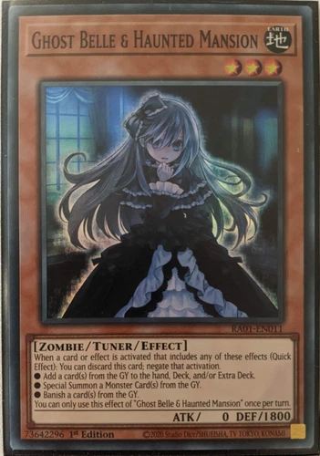 YuGiOh Ghost Belle & Haunted Mansion Super Rare 1st Edition RA01-EN011
