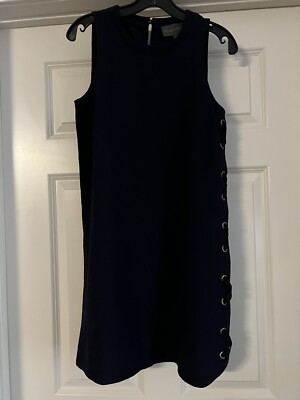 Anthropologie Sunday In Brooklyn Black XS Sleeveless Grommet Laced Side Dress